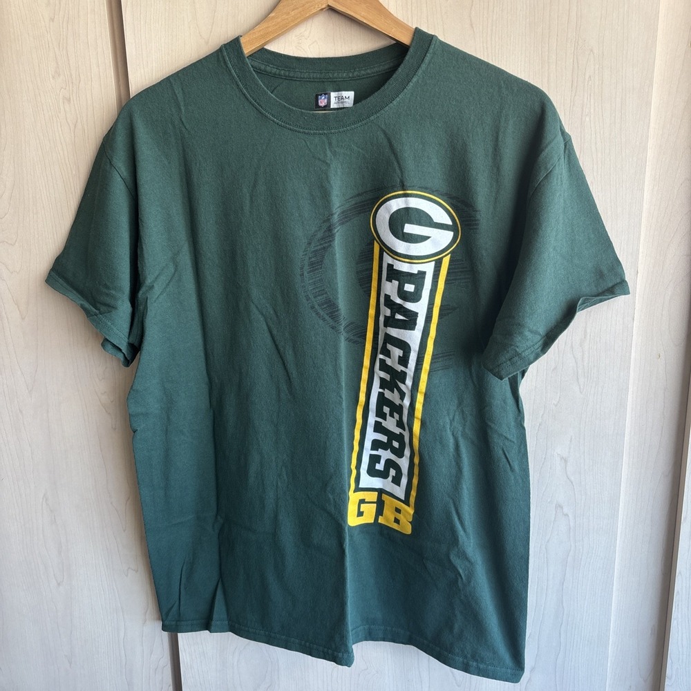 NFL Team Apparel Green Bay Packers Mens Unisex Large Crew Neck T-Shirt
